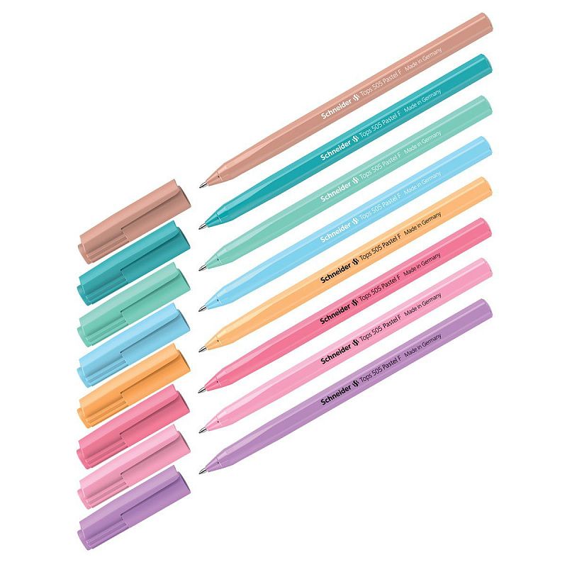 Ручка шариковая Schneider "Tops 505 F" синяя, 0,8мм, корпус пастель ассорти