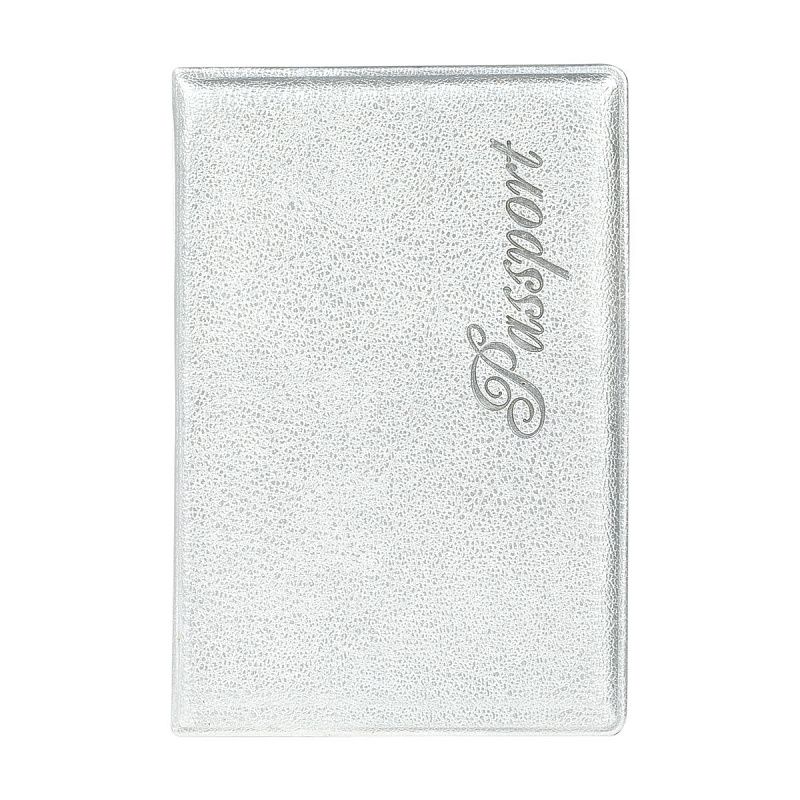 Обложка для паспорта OfficeSpace "Fusion" мягкий полиуретан, серебро, тиснение