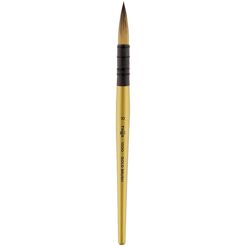 Кисть художественная синтетика Гамма "GOLD BRUSH", круглая №10, французское крепление, короткая ручка