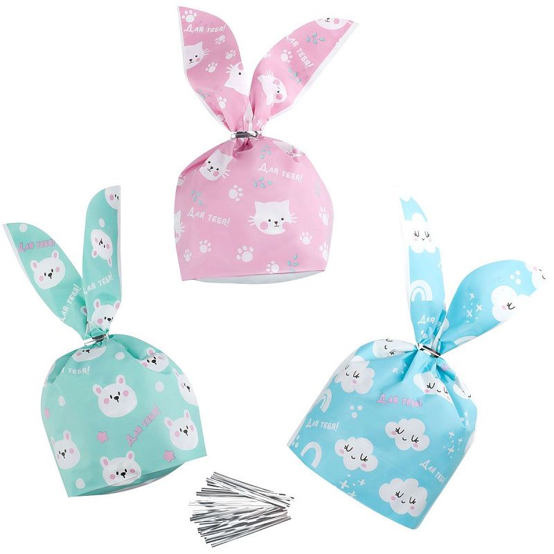 Набор подарочных пакетов 13.5*22 см, MESU "Funny pattern", 30 шт