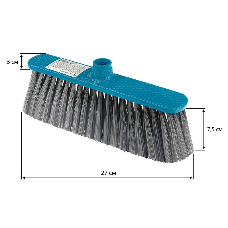 Щетка для уборки VEGA, ширина 31см, щетина 7,5см одноцветная, пластик, без черенка, крепление еврорезьба