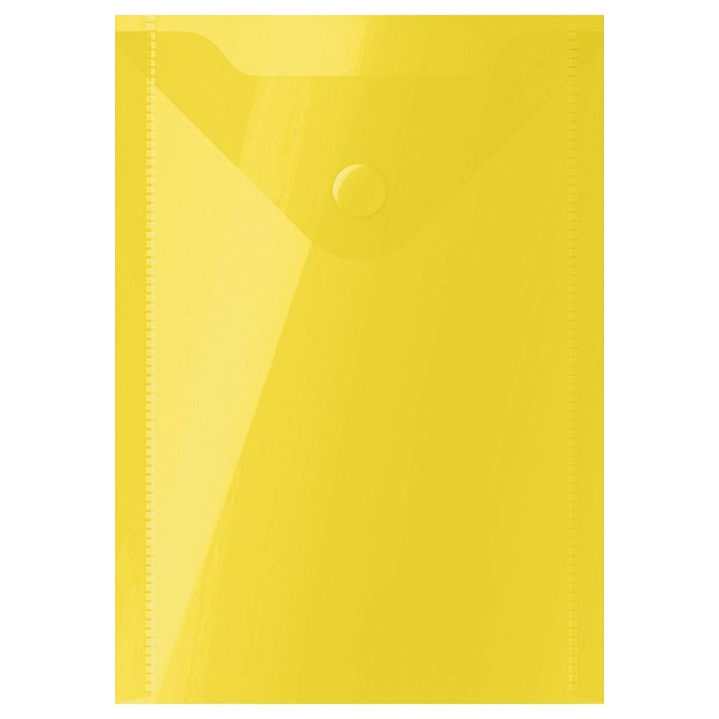 Папка-конверт на кнопке СТАММ А6, 150мкм, прозрачные, ассорти 