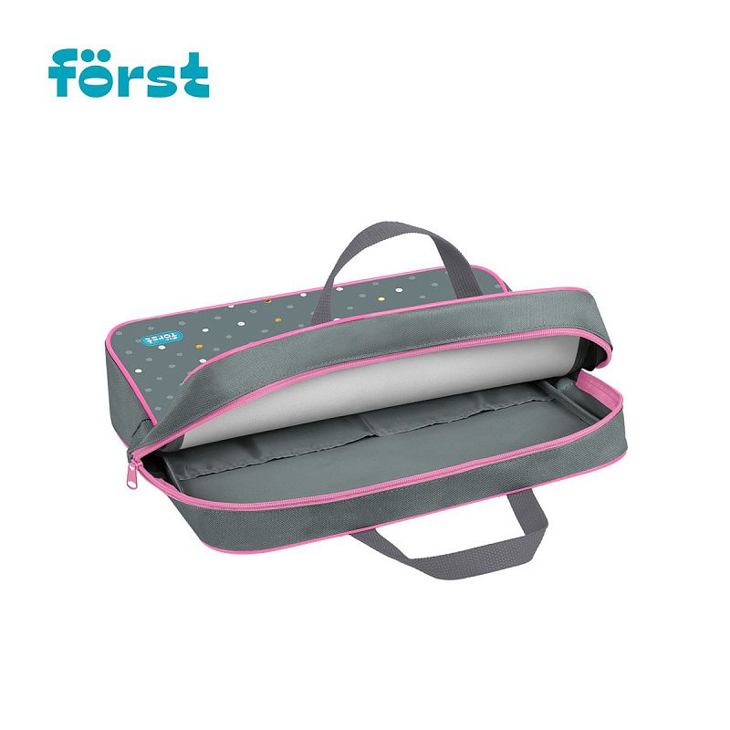 Папка текстильная с ручками 1 отделение, А4 Först "Little princess", 350*265*80мм, текстиль, на молнии 