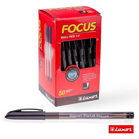 Ручка шариковая Luxor "Focus Icy" черная, 1,0мм 
