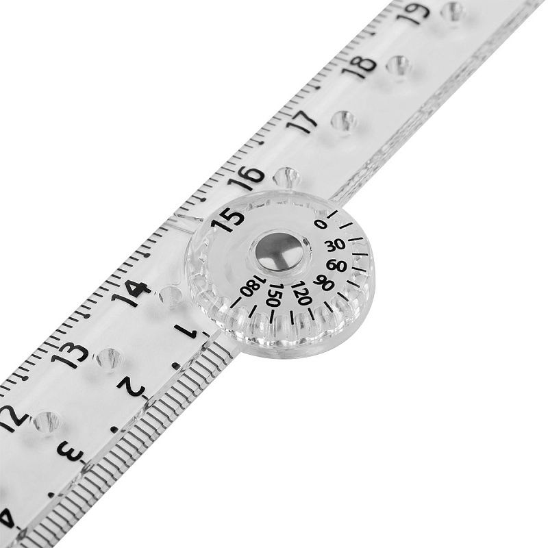 Линейка раскладная 15-30см СТАММ, пластиковая, прозрачная, европодвес 