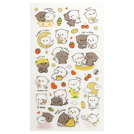Наклейки гелевые MESHU "Cute kittens", 10*23 см, пакет европодвес