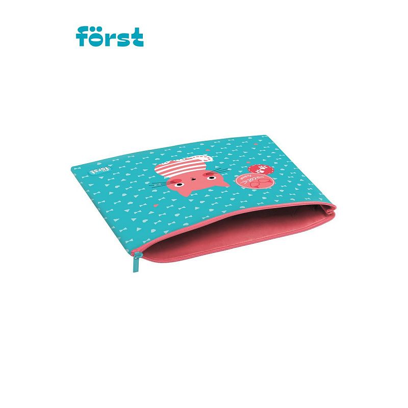 УЦЕНКА - Папка текстильная А5 Först "Orange cat", 255*205мм, 1 отделение, полиэстер (осн 352122) 