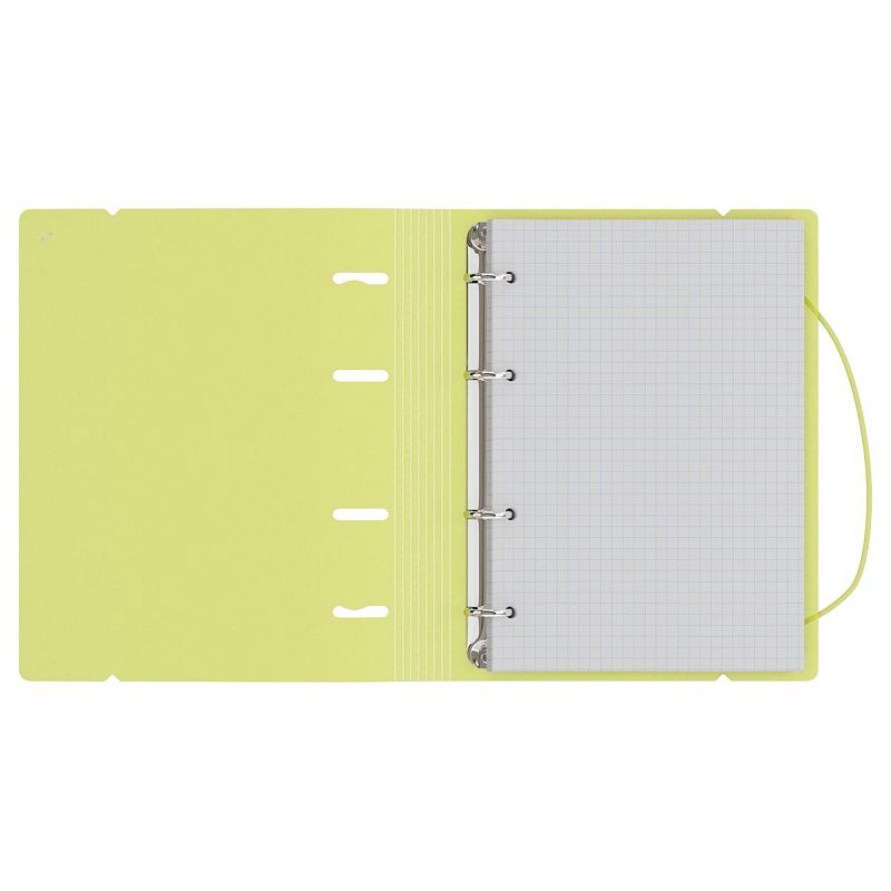 Тетрадь на кольцах А5, 120л., BG "Neon", пластиковая обложка, желтый, с резинкой
