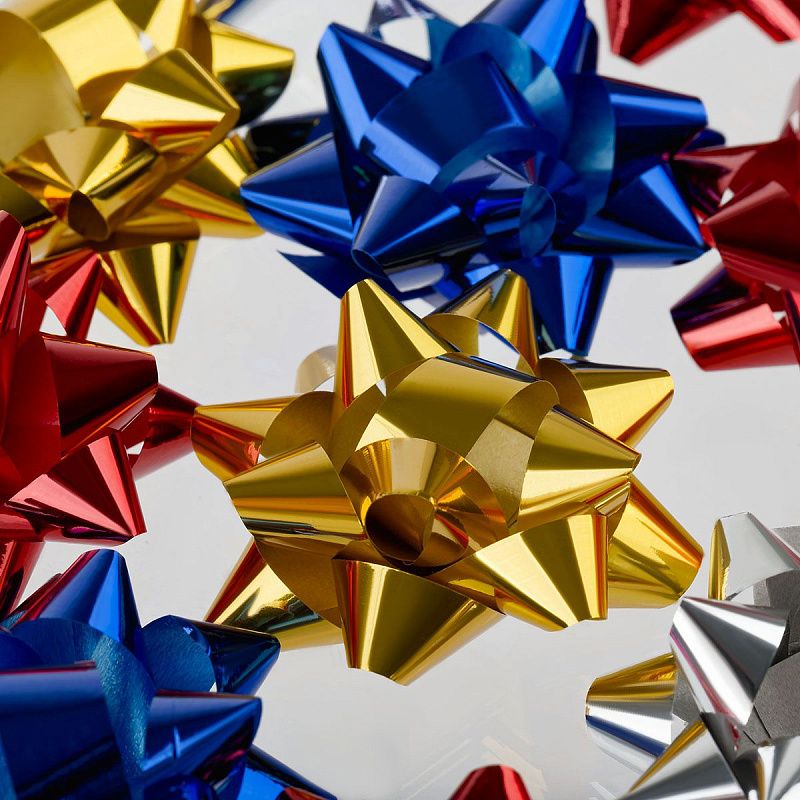 Набор бантов декоративных, MESHU, 24шт, 5см, звезда, ассорти