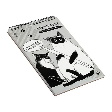 Скетчбук для рисования маркерами 50л. А5 на гребне MESHU "Freak cats", 90г/м2, soft-touch