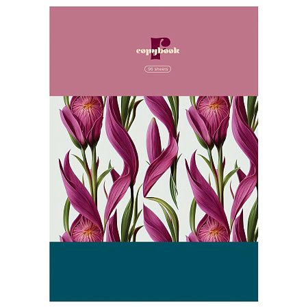 Тетрадь 96л., А4, клетка, на гребне BG "Flower story", глянцевая ламинация