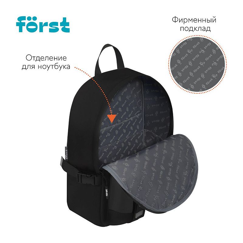 Рюкзак Först F-Teens "Anime girl" 40*28*15см, 1 отделение, 7 карманов, уплотненная спинка 