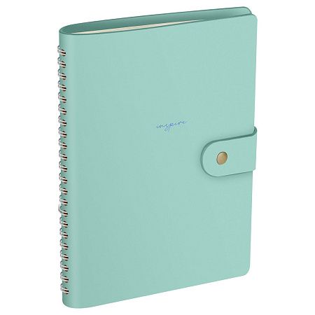 Записная книжка А5 96л. ЛАЙТ, кожзам, скрытый гребень, Greenwich Line "Pastel. Azure", блок в линию