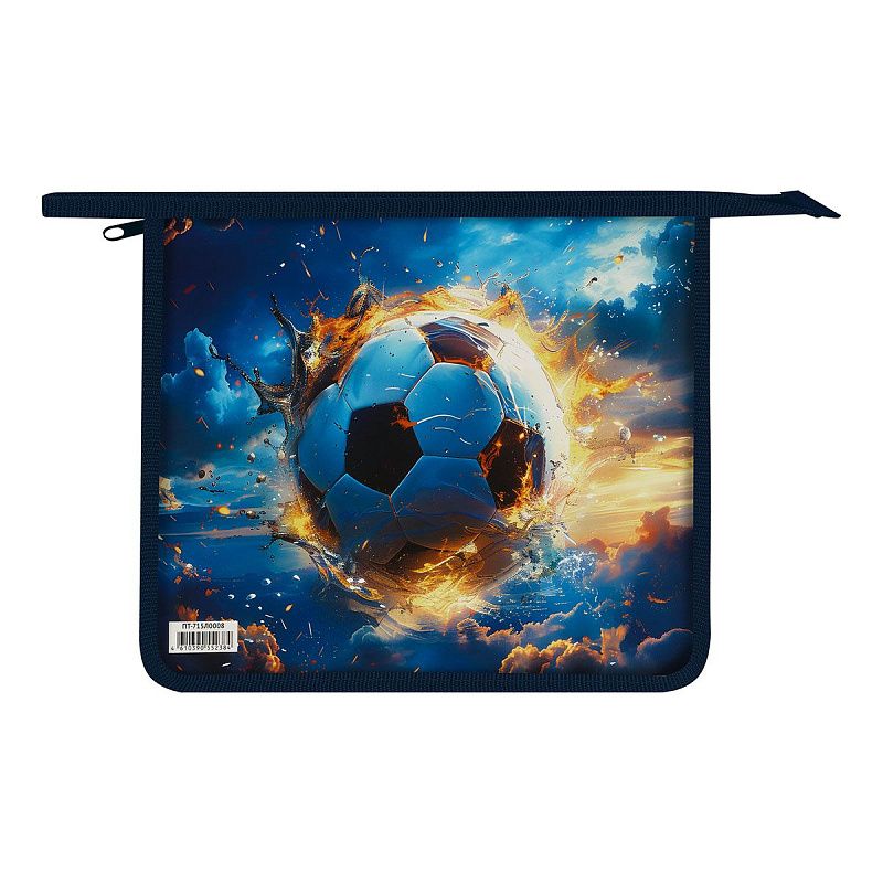 Папка для тетрадей 1 отделение, ArtSpace "Football", А5, пластик, на молнии 