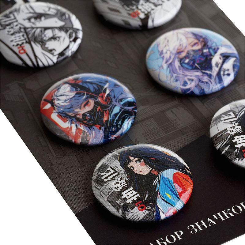 Набор металлических значков MESHU "Anime", 6шт