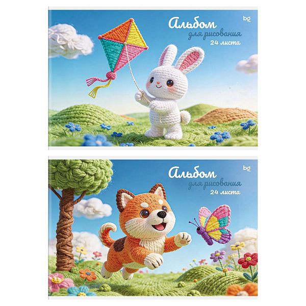 Альбом для рисования 24л., А4, на скрепке BG "Теплые истории", эконом