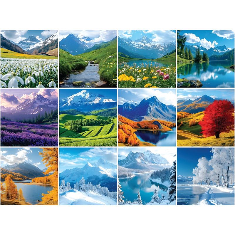 Календарь настенный перекидной на скрепке, 230*230 мм 12л. BG "Горные вершины", 2026г.