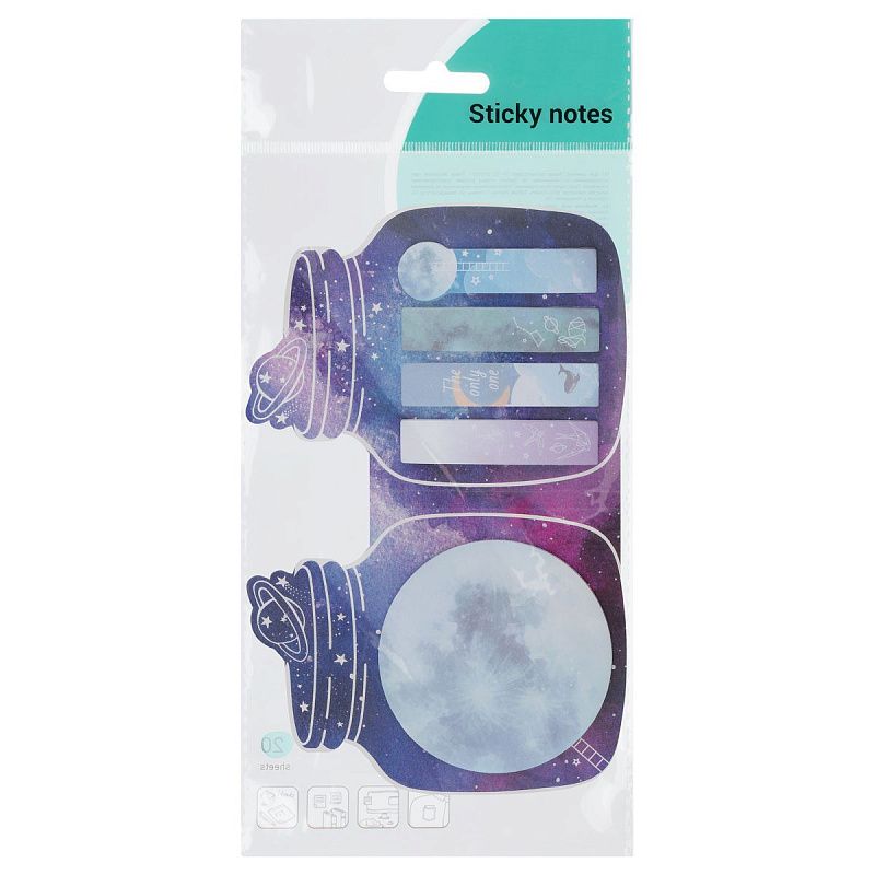 Флажки-закладки и самоклеящиеся блоки в наборе MESHU "Universe", 20л., европодвес