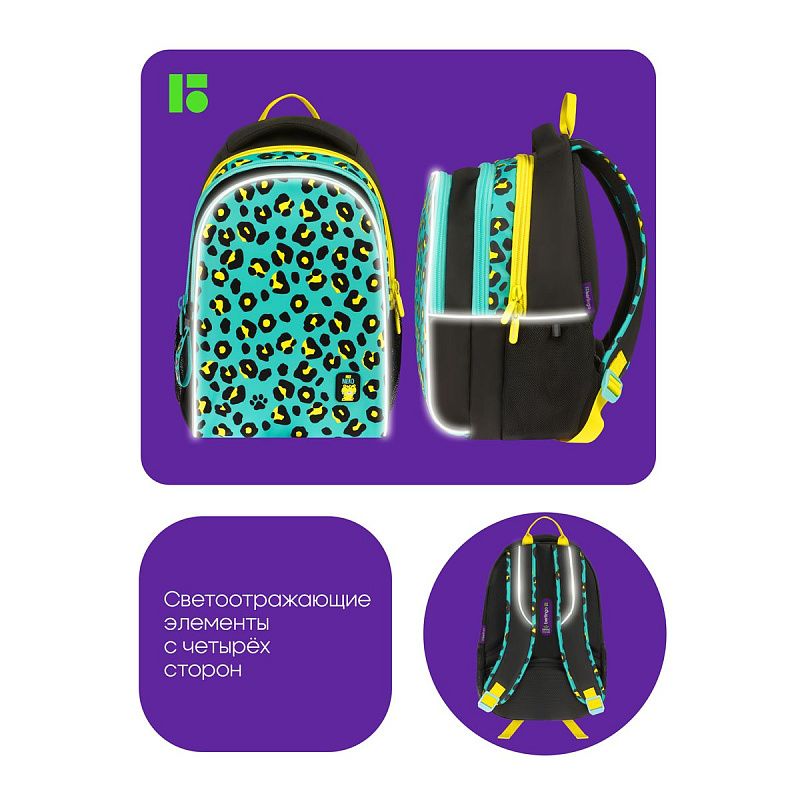 Рюкзак Berlingo inStyle "Leo blue" 41*27*20см, 3 отделения, 2 кармана, эргономичная спинка 