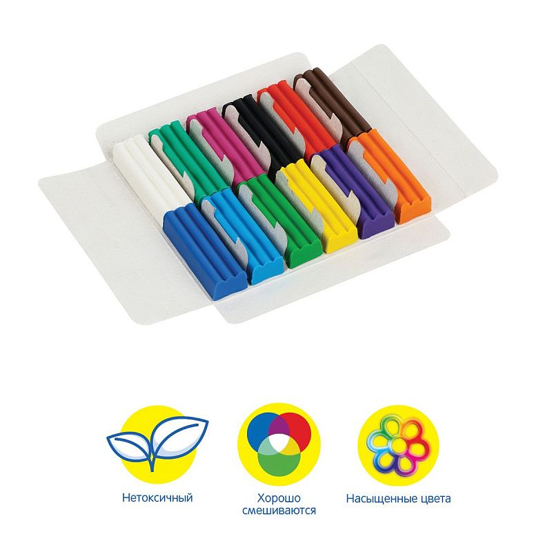 Пластилин Мульти-Пульти "Енот в сказке", 12 цветов, 120г, картон