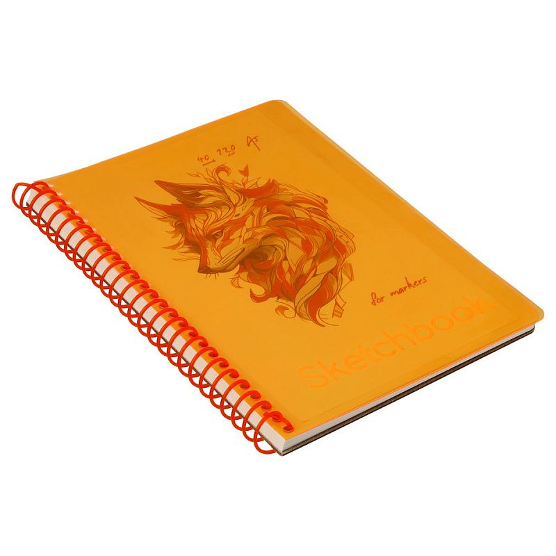 Скетчбук 40л., А5 BG "Neon. Orange", на гребне, маркерная бумага 120г/м2