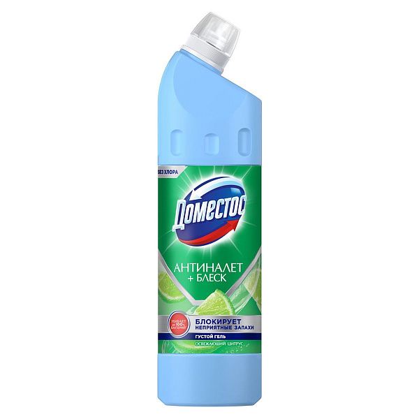 Чистящее средство универсальное Domestos "Антиналет+блеск. Освежающий цитрус", гель, без хлора, 750мл 