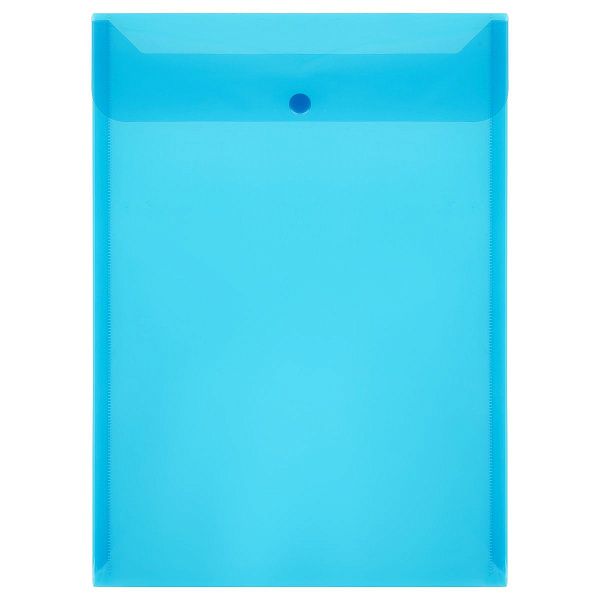 Папка-конверт на кнопке OfficeSpace А4, 180мкм, вертикальная, синяя