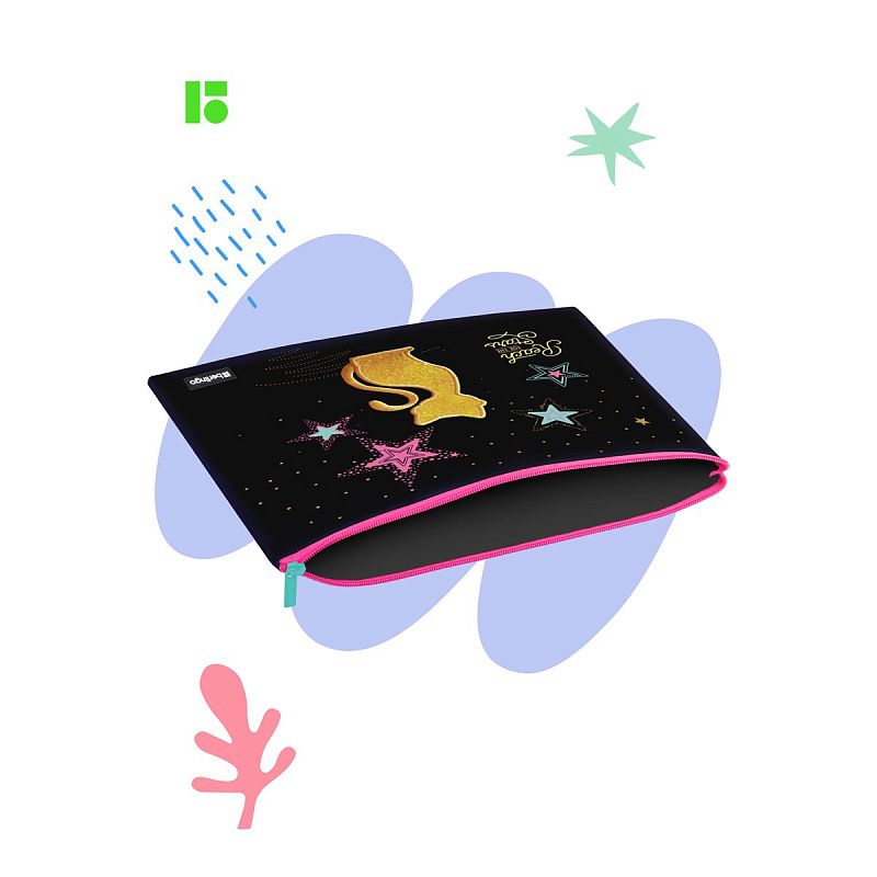 Папка текстильная 1 отделение, А5 Berlingo "Star dream", 255*205мм, полиэстер, на молнии 