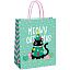 Пакет подарочный 26*32*12см MESHU "Meowy Christmas", выборочный лак, матовая ламинация