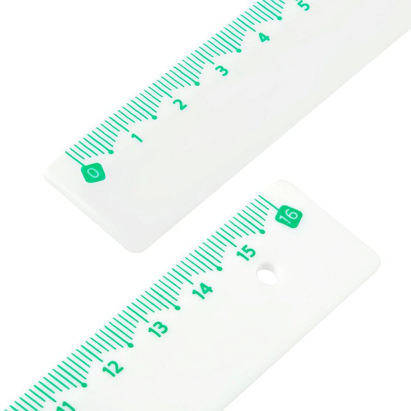 Линейка 16см СТАММ, пластиковая, непрозрачная, белая, с цветной шкалой 