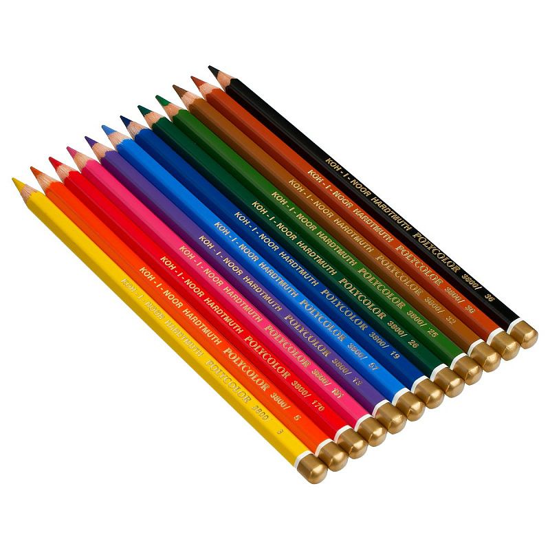 Карандаши цветные художественные Koh-I-Noor "Polycolor", 12цв., заточен., метал. пенал