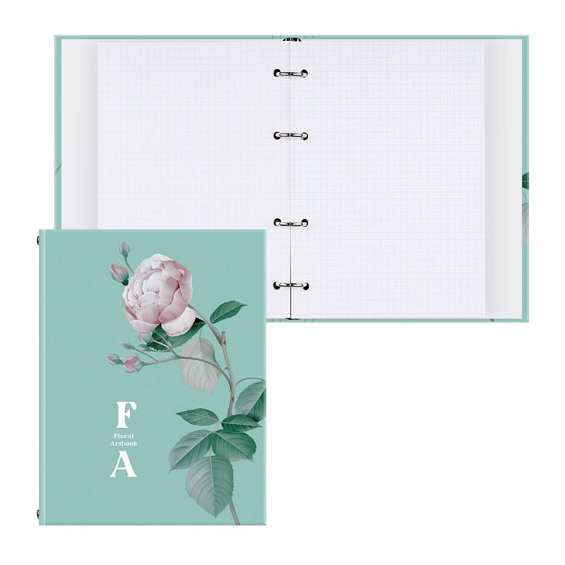 Тетрадь на кольцах А5, 120л., BG "Flower art", матовая ламинация