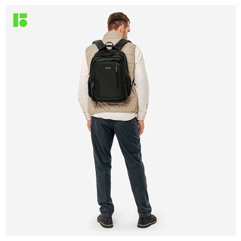 Рюкзак Berlingo City "Comfort black" 42*29*17см, 3 отделения, 3 кармана, отделение для ноутбука, эргономическая спинка 