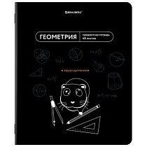 Тетрадь предметная МЕМЫ 48 л., TWIN-лак, ГЕОМЕТРИЯ, клетка, подсказ, BRAUBERG, 405101