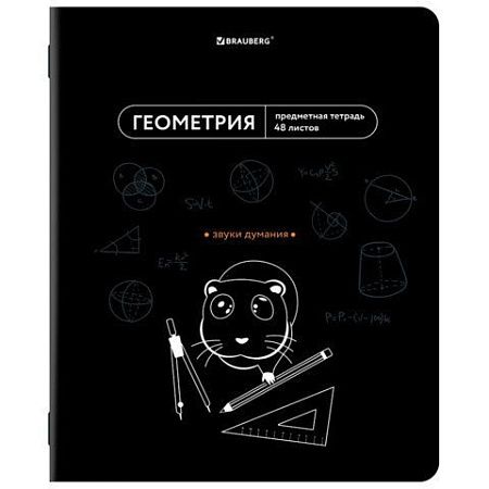 Тетрадь предметная МЕМЫ 48 л., TWIN-лак, ГЕОМЕТРИЯ, клетка, подсказ, BRAUBERG, 405101