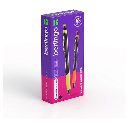 Ручка гелевая автоматическая Berlingo "Color Zone gel" черная, 0,5мм, грип 