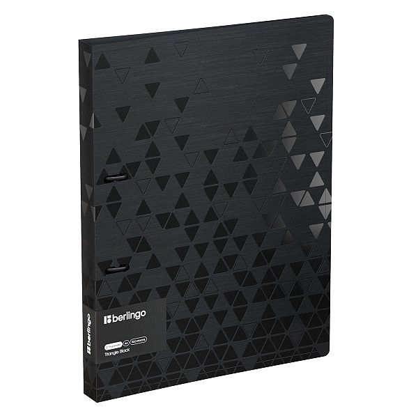 Папка на 2 кольцах Berlingo "Triangle Black", 24мм, 1000мкм, черная, D-кольца, с внутр. карманом