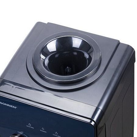 Кулер для воды SONNEN FSE-03RTi, напольный, НАГРЕВ/ОХЛАЖДЕНИЕ ЭЛЕКТРОННОЕ, шкафчик, 3 крана, титановый синий, 455746