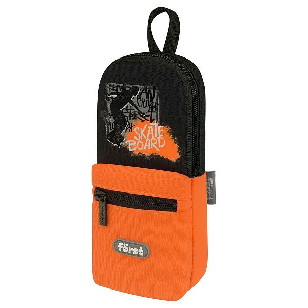 УЦЕНКА - Пенал мягкий 1 отделение, 1 карман, 210*90*40 Först "Skateboard", текстиль (осн 366554)