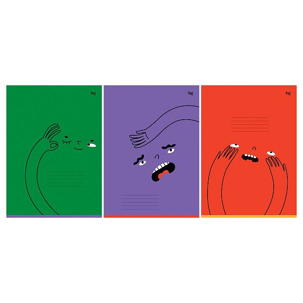 Тетрадь 96л., А4, клетка BG "Monocolor. Emotions"