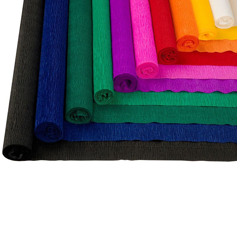 Набор крепированной бумаги ТРИ СОВЫ, 50*250см, 110г/м2, 10шт, интенсив, в рулонах