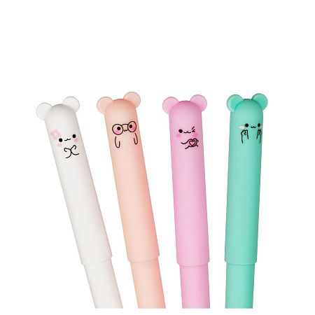 Ручка гелевая стираемая MESHU "Pretty Cutes" синяя, 0,5мм, корпус ассорти 