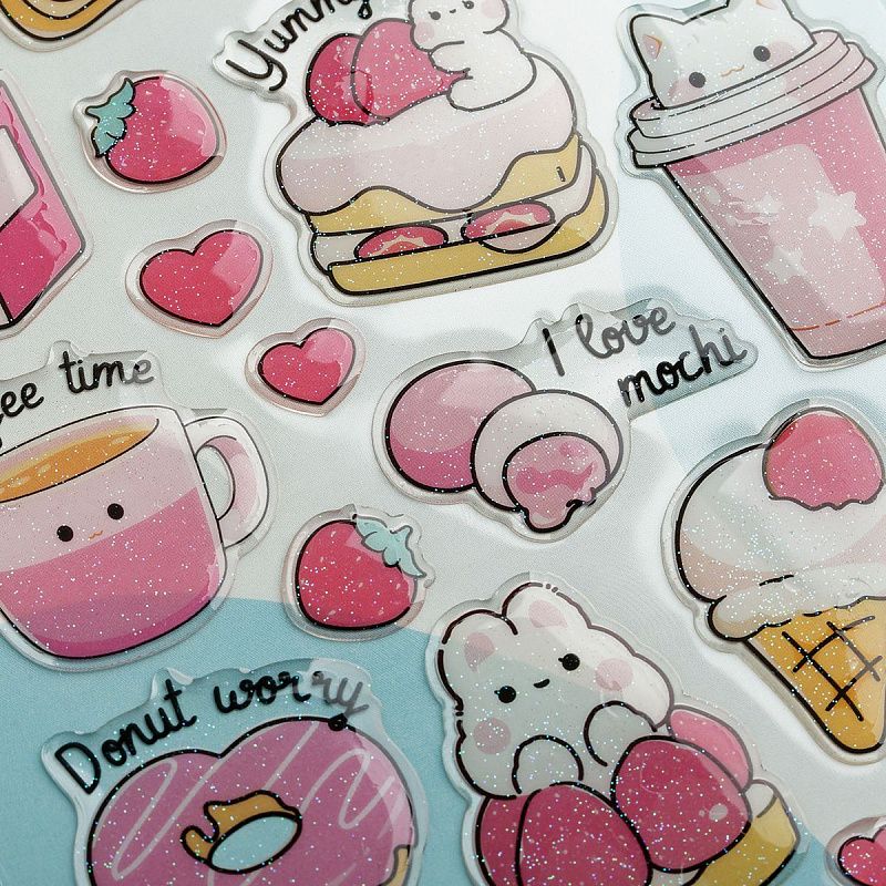 Наклейки гелевые MESHU "Sweet mood", 10*23 см, пакет европодвес