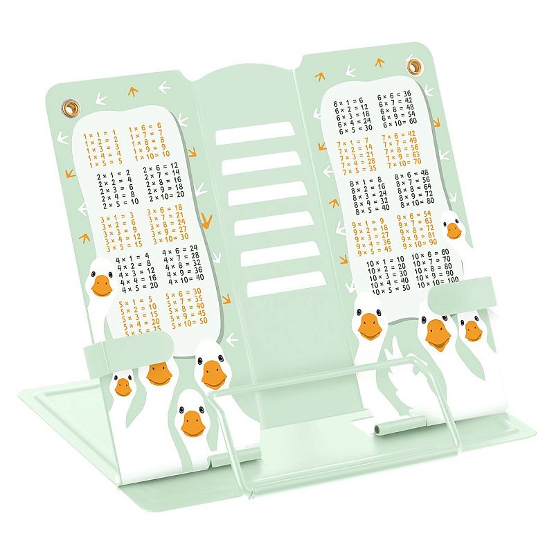 Подставка для книг СТАММ, металлическая, регулируемый угол наклона, с держателем, "Гуси" 