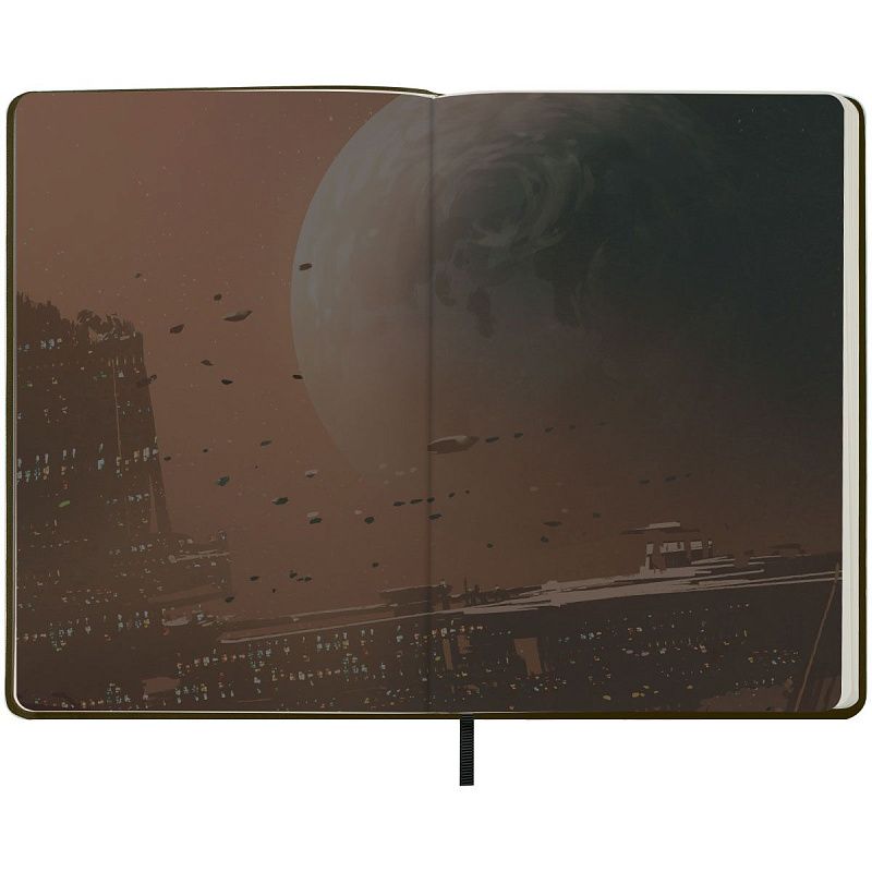 Записная книжка А5 80л. ЛАЙТ, кожзам, Greenwich Line "Future. New world", с резинкой, тиснение фольгой, блок в линию