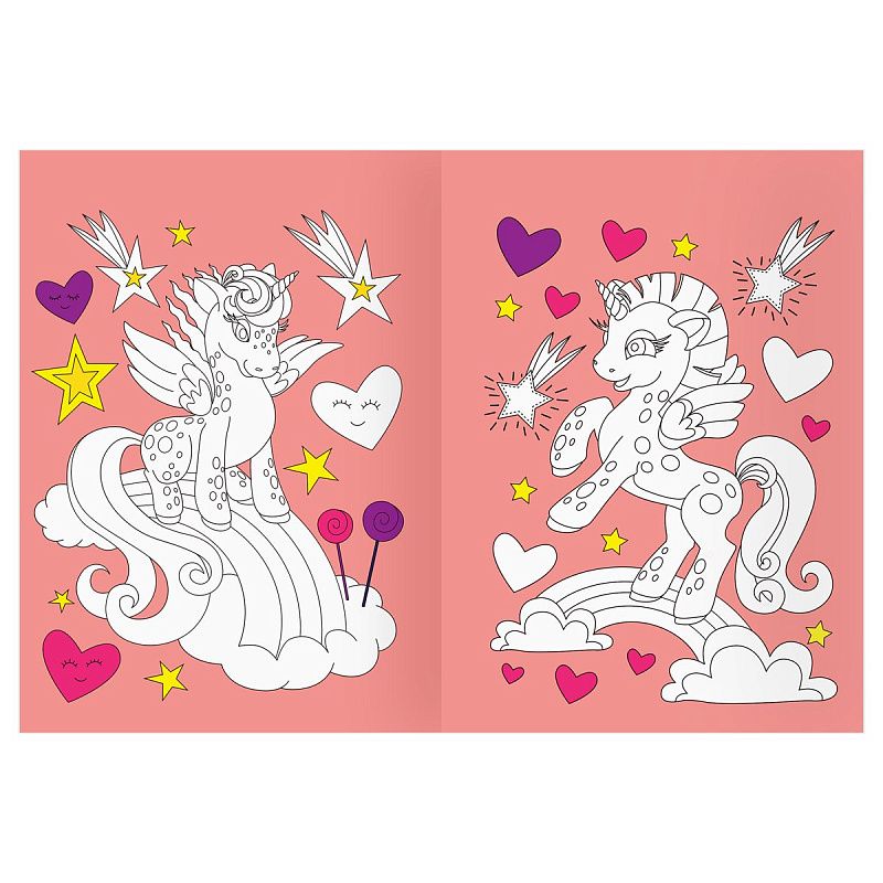 Раскраска А4 ТРИ СОВЫ "Страна единорожек", 16стр., цветной фон