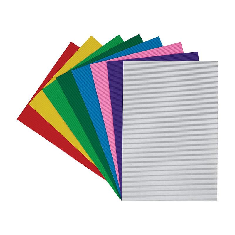 Цветная бумага гофрированная А4, Мульти-Пульти, 8л., 8цв., в папке с европодвесом, "Приключения Енота"