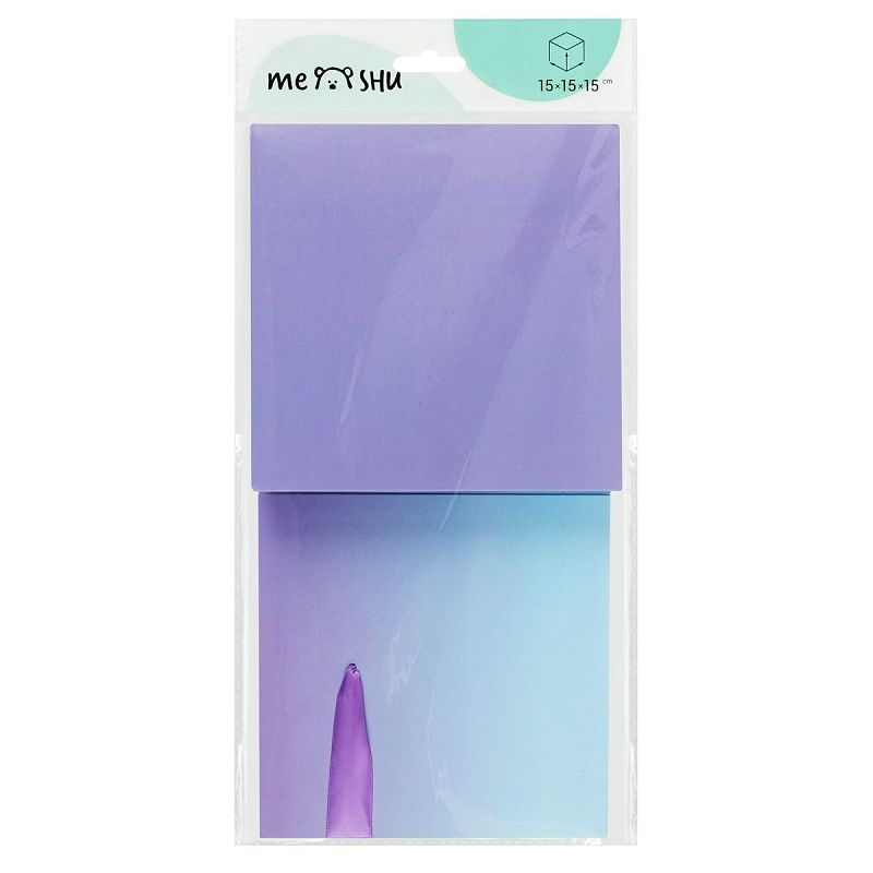 Коробка складная подарочная MESHU "Duotone. Blue-Lilac gradient", (15*15*15см), с лентой