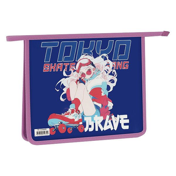 Папка для тетрадей 1 отделение, ArtSpace "Tokyo brave", А5, пластик, на молнии