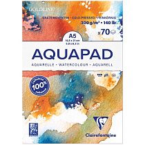Альбом для акварели, 70л., А5, на склейке Clairefontaine "Goldline Aqua", 300г/м2, холод. прессование Альбом для акварели, 70л., А5, на склейке Clairefontaine "Goldline Aqua", 300г/м2, холод. прессование